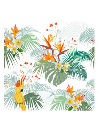 Lot de 20 serviettes en papier 33 x 33 cm Oiseau tropical