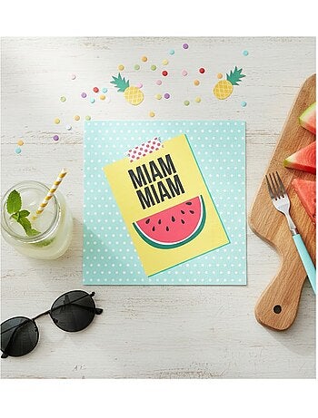 Lot de 20 serviettes en papier 33 x 33 cm Pasteque