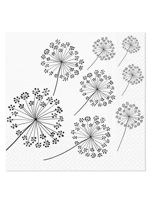 Lot de 20 serviettes en papier 33 x 33 cm Pissenlits - Kiabi