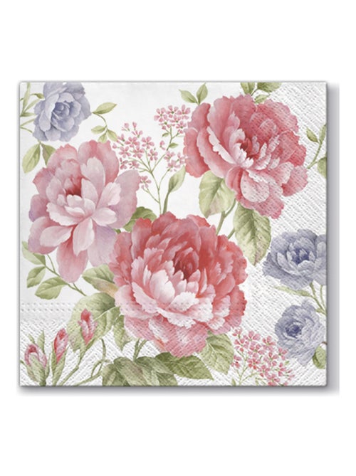 Lot de 20 serviettes en papier 33 x 33 cm Roses de julietta - Kiabi
