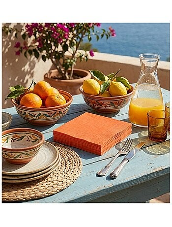 Lot de 20 serviettes en papier 33 x 33 cm Tendance Uni terracotta