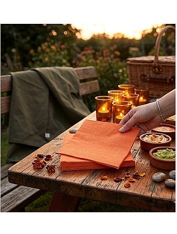 Lot de 20 serviettes en papier 33 x 33 cm Tendance Uni terracotta