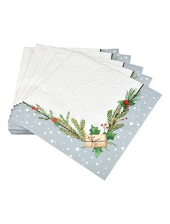 Lot de 20 serviettes en papier Branche de sapin
