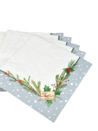 Lot de 20 serviettes en papier Branche de sapin
