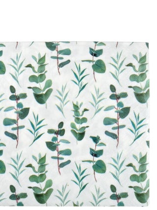 Lot de 20 serviettes en papier Branche d'eucalyptus