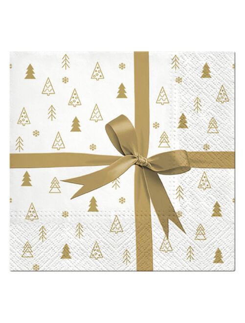 Lot de 20 serviettes en papier Cadeaux dore - Kiabi