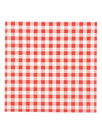 Lot de 20 serviettes en papier carreaux
