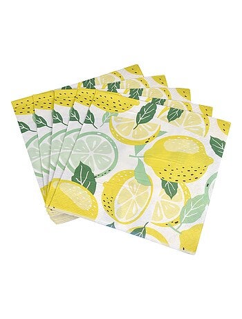 Lot de 20 serviettes en papier Citrons delicieux