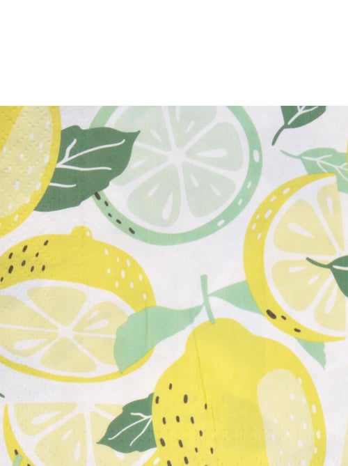 Lot de 20 serviettes en papier Citrons delicieux - Kiabi