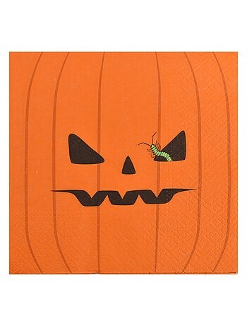 Lot de 20 serviettes en papier Citrouille effrayante