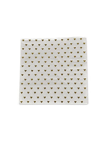 Lot de 20 serviettes en papier coeurs
