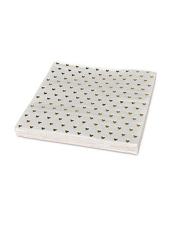 Lot de 20 serviettes en papier coeurs