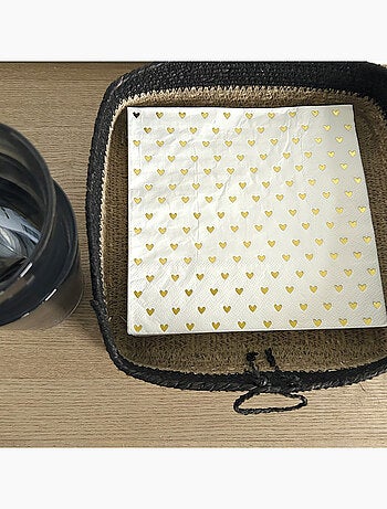 Lot de 20 serviettes en papier coeurs