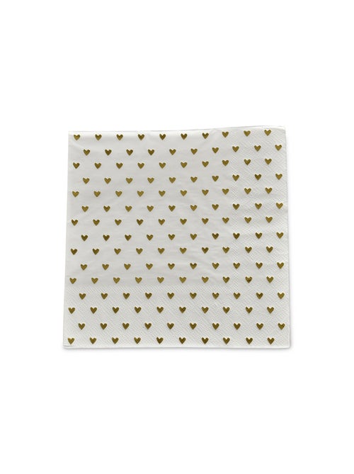 Lot de 20 serviettes en papier coeurs - Kiabi