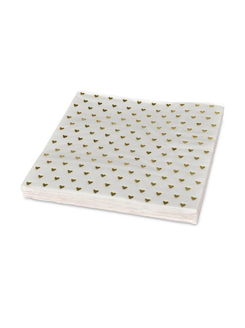 Lot de 20 serviettes en papier coeurs - Kiabi