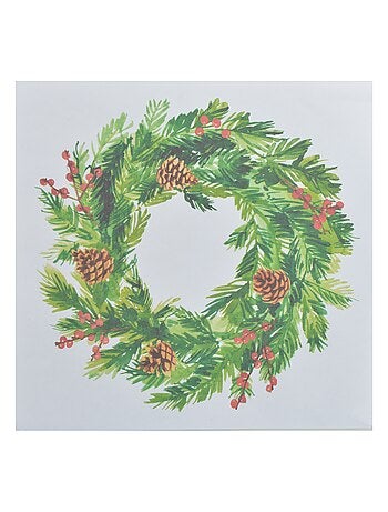 Lot de 20 serviettes en papier Couronne de pin
