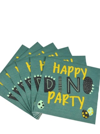 Lot de 20 serviettes en papier Dino Party
