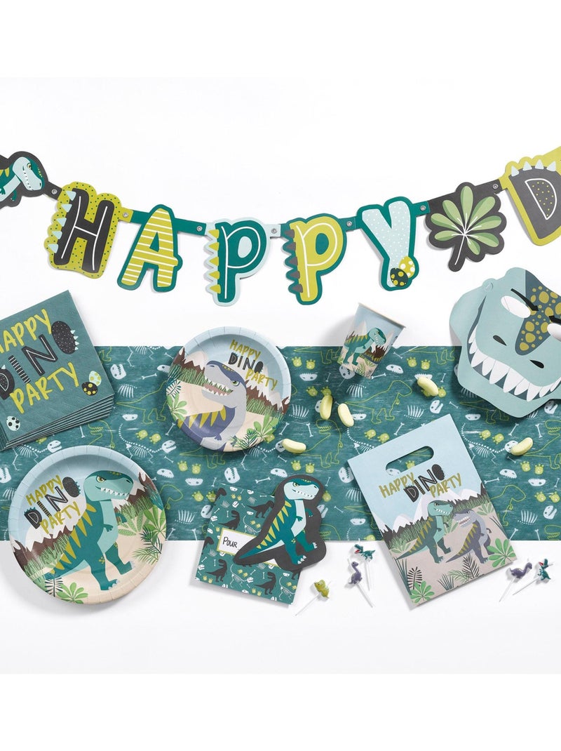 Lot de 20 serviettes en papier Dino Party Vert - Kiabi