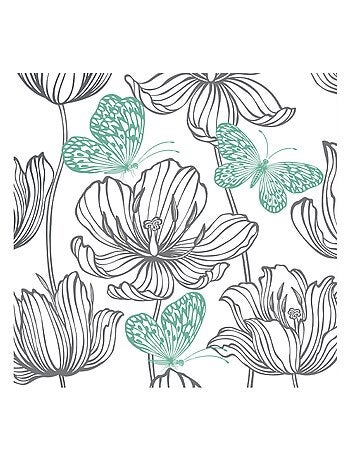 Lot de 20 serviettes en papier Fleurs et papillons