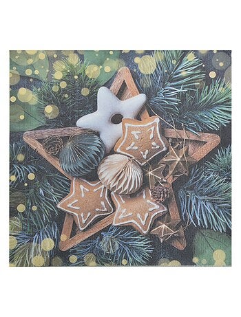 Lot de 20 serviettes en papier Gateau et etoile