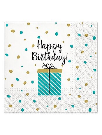 Lot de 20 serviettes en papier Happy birthday