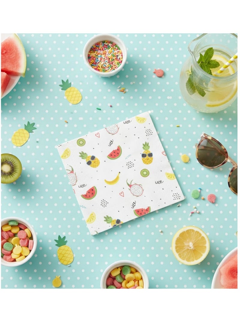 Lot de 20 serviettes en papier Happy sun Blanc - Kiabi