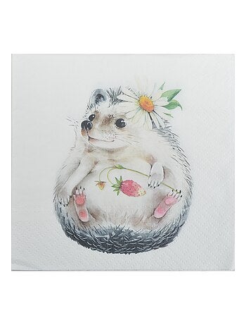 Lot de 20 serviettes en papier Herisson mignon