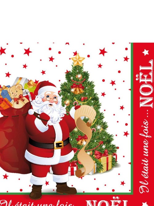 Lot de 20 serviettes en papier il etait une fois noel - Kiabi
