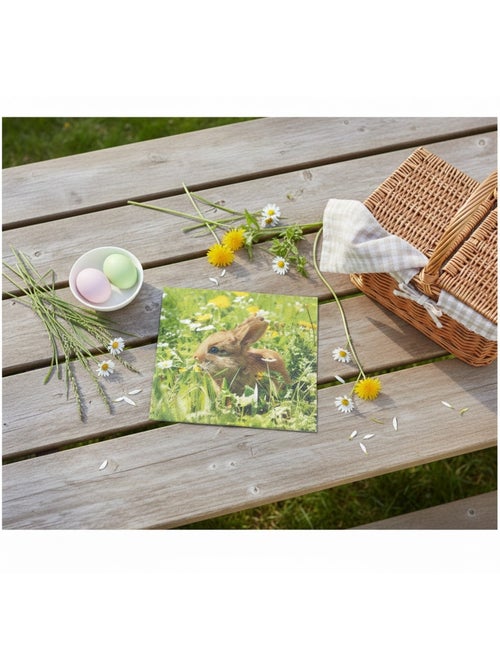 Lot de 20 serviettes en papier Lapin - Kiabi