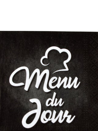 Lot de 20 serviettes en papier Menu du jour