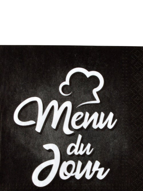 Lot de 20 serviettes en papier Menu du jour - Kiabi