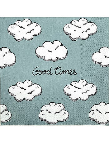 Lot de 20 serviettes en papier motif nuages