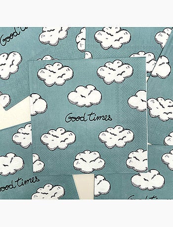 Lot de 20 serviettes en papier motif nuages