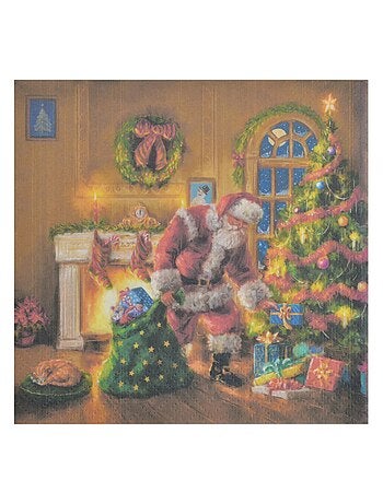 Lot de 20 serviettes en papier Pere noel et cadeaux