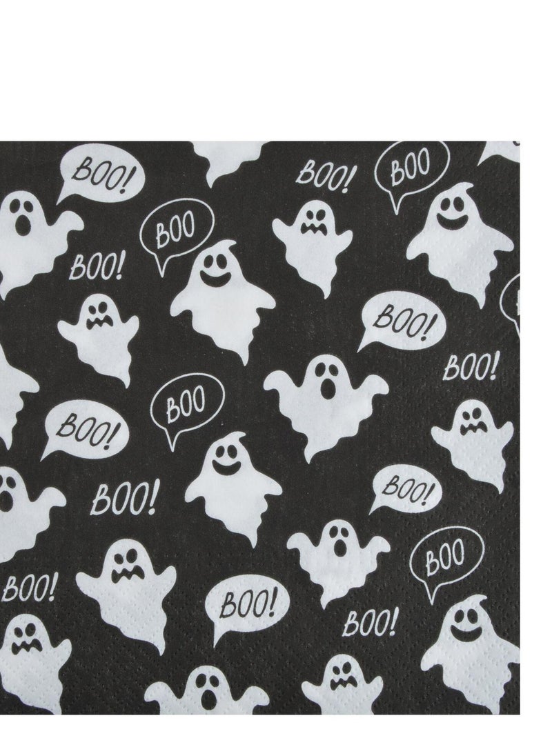Lot de 20 serviettes en papier Petit fantome Noir - Kiabi
