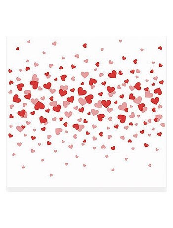 Lot de 20 serviettes en papier Petits coeurs