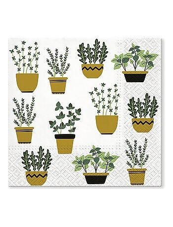 Lot de 20 serviettes en papier Plantes