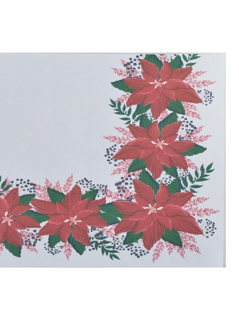 Lot de 20 serviettes en papier Poinsettias Blanc - Kiabi