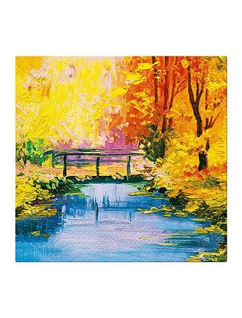 Lot de 20 serviettes en papier Pont en automne