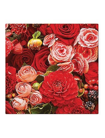 Lot de 20 serviettes en papier renoncules et roses