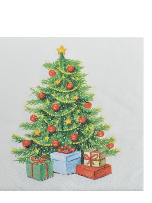 Lot de 20 serviettes en papier Sapin de noel touffu - Kiabi