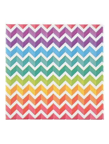 Lot de 20 serviettes papier arc en ciel 25 cm