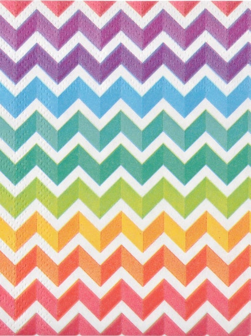 Lot de 20 serviettes papier arc en ciel 33 cm - Kiabi
