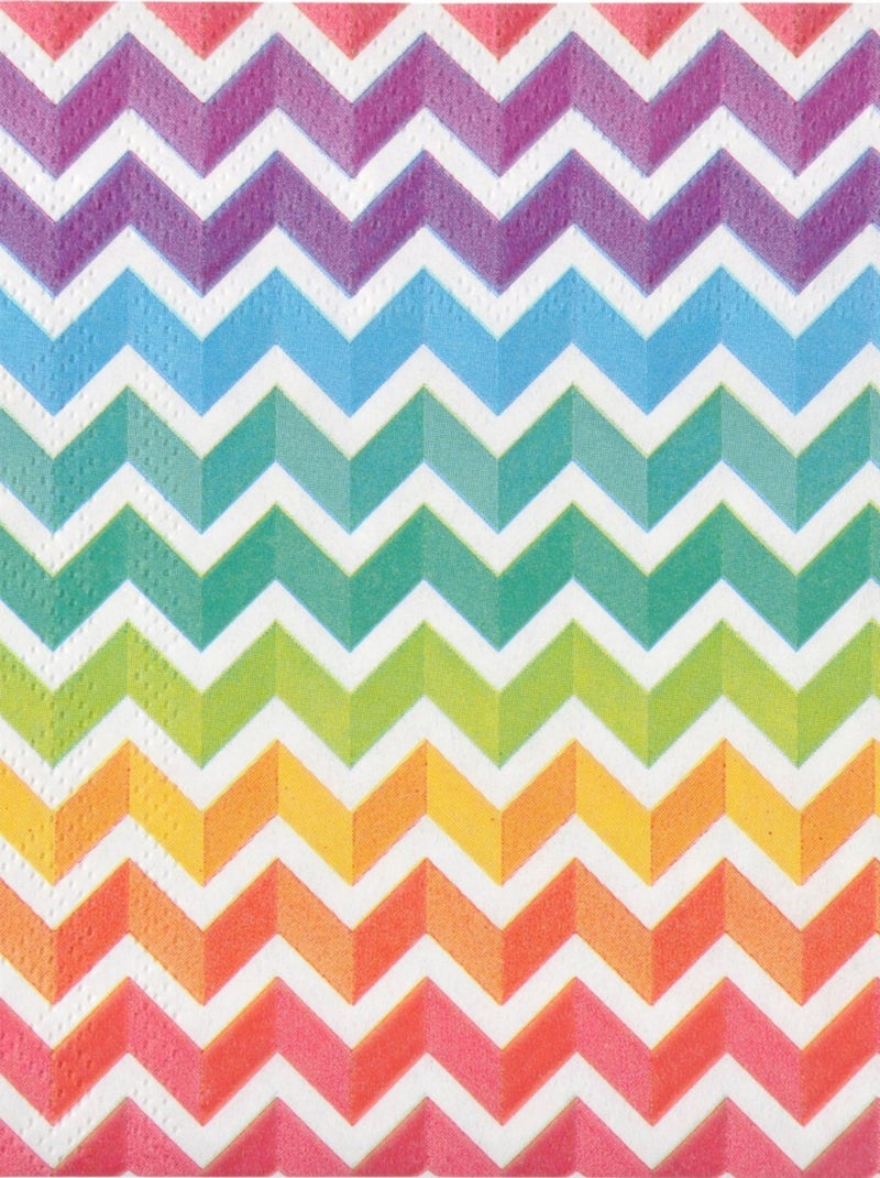 Lot de 20 serviettes papier arc en ciel 33 cm Bleu - Kiabi