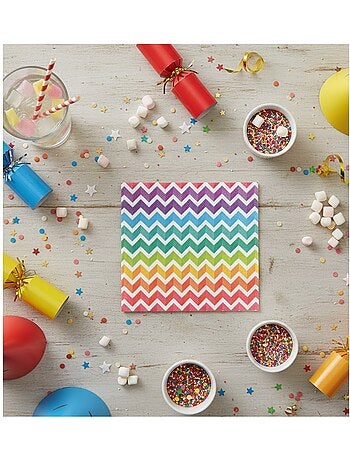 Lot de 20 serviettes papier Arc en ciel