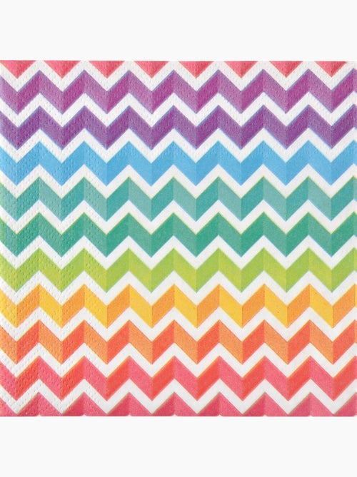 Lot de 20 serviettes papier Arc en ciel - Kiabi