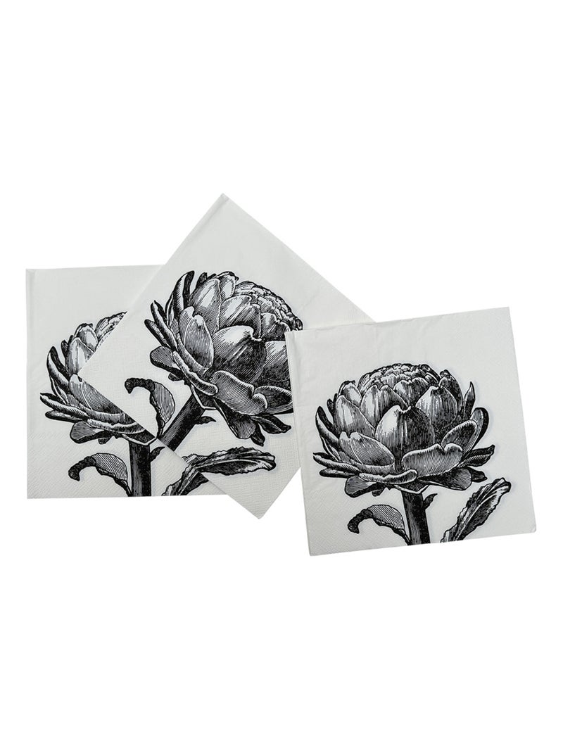 Lot de 20 serviettes papier artichaud Noir - Kiabi