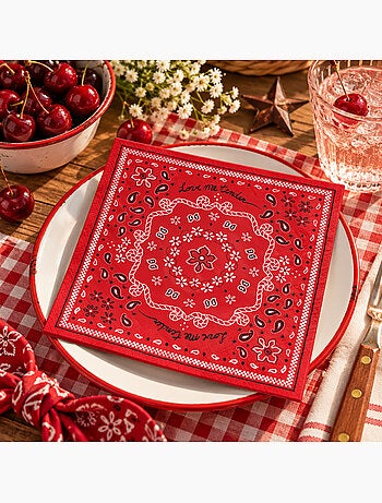 Lot de 20 serviettes papier bandana