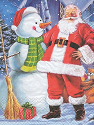 Lot de 20 serviettes papier bonhomme de neige