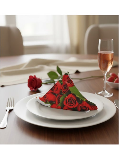 Lot de 20 serviettes papier Bouquet de roses - Kiabi